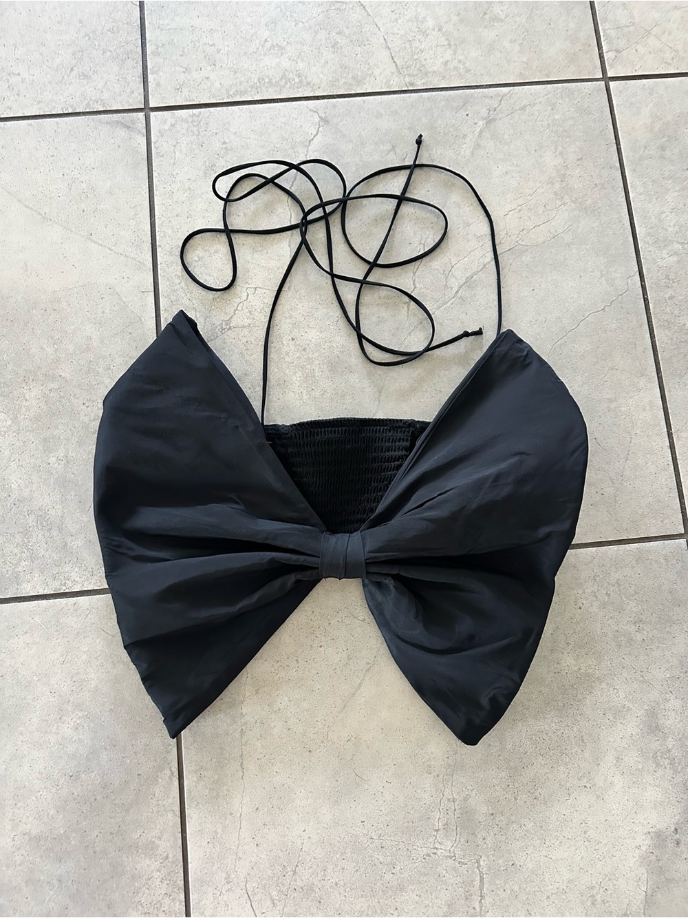Zara Black Bow Halter Top - Women Accessories